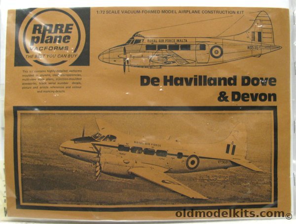 Rareplane 1/72 De Havilland Dove and Devon with Injection Molded Details and Decals plastic model kit